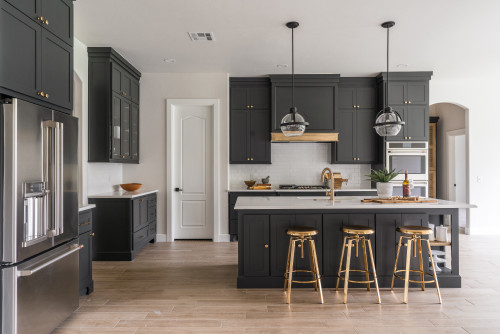 Dark Gray Cabinets Kitchen