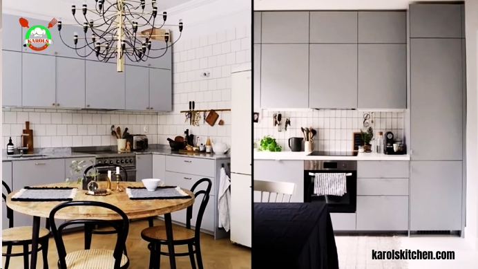Grey Kitchen White Cabinets