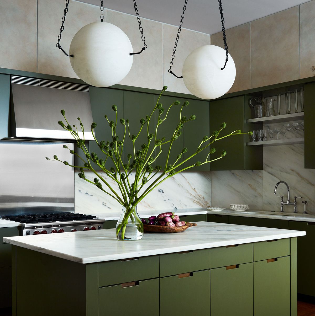 Olive Kitchen Cabinets